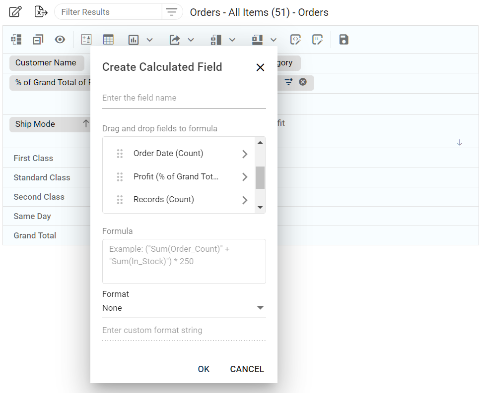 example of how to create automatic calculation for organized data by using pivot tables in kohezion