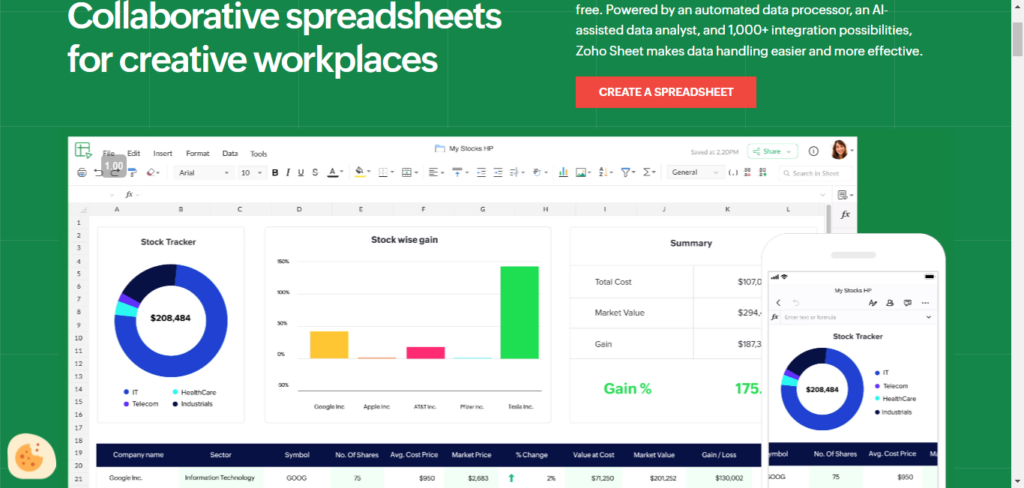zoho sheet collaborative spreadsheet for creative workspaces as alternative to excel