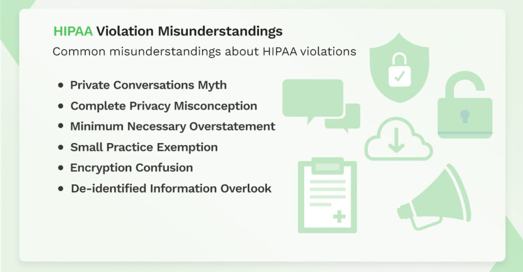 common misunderstandings about hipaa violation