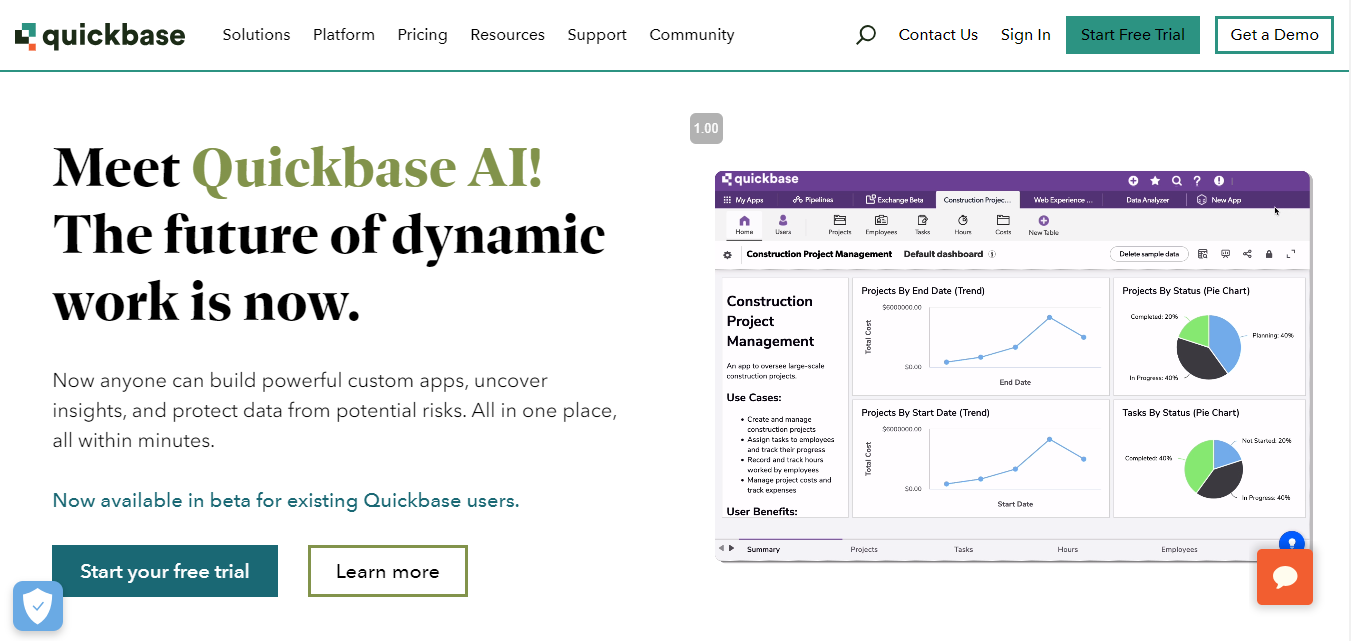 quickbase no-code app builder as caspio alternative