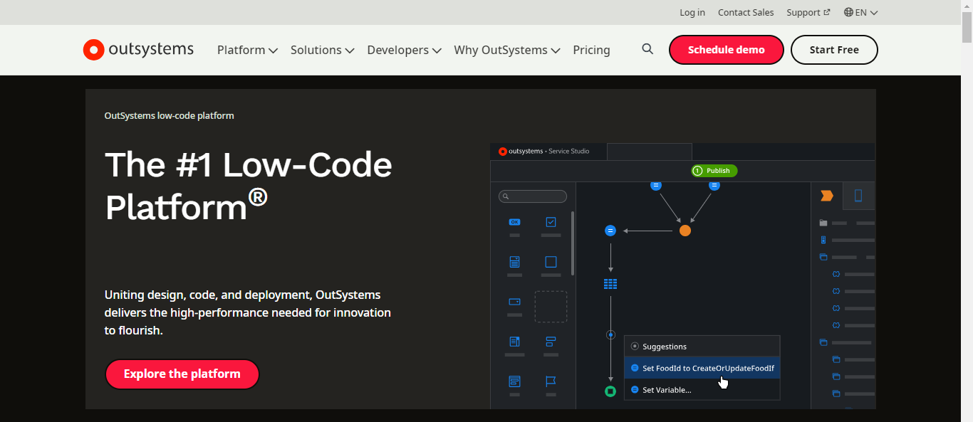 outsystems low-code app development platform