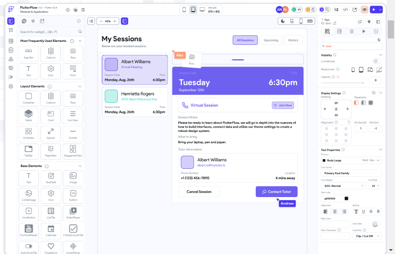 flutterflow customizable database builder