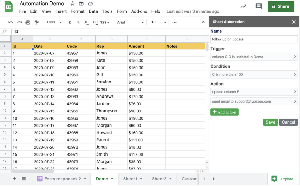 google sheets cloud-base database builder