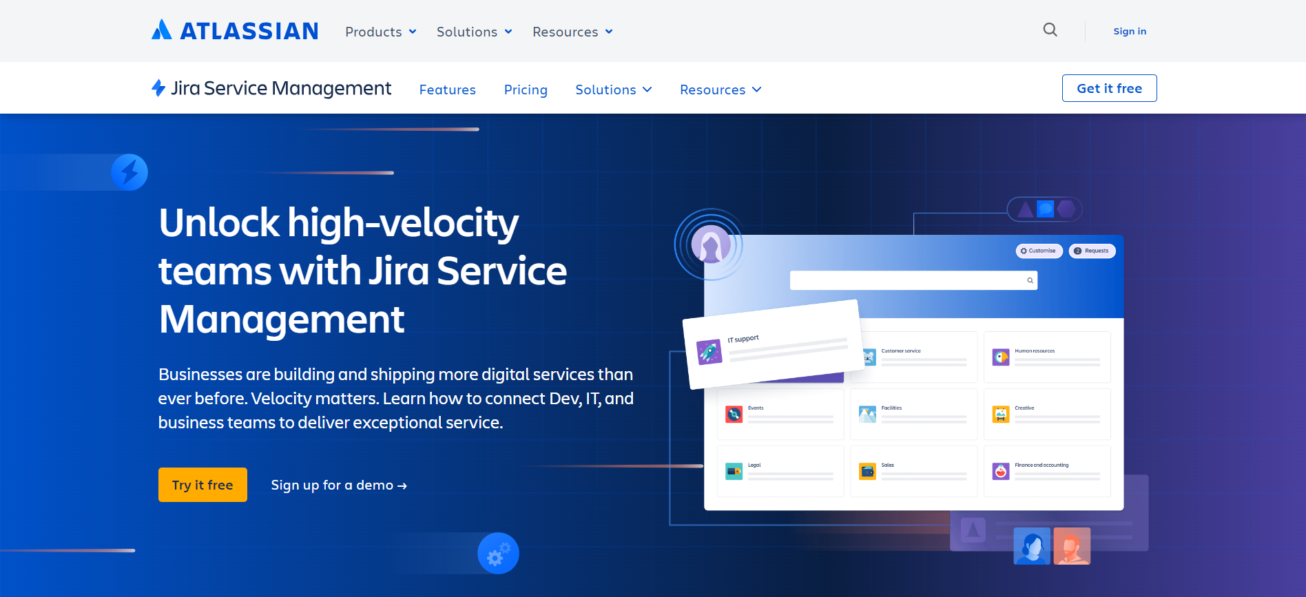 Jira service management atlassian solution for high velocity teams