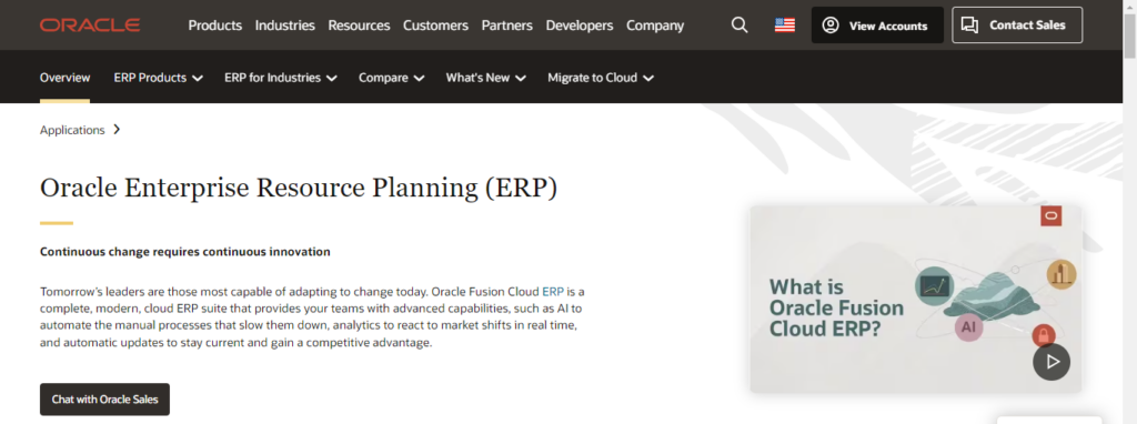 oracle cloud automotive erp solution