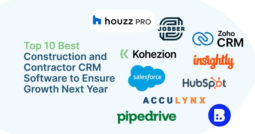 logos of the top 10 best construction and contractor crm software